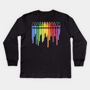 Melting Crayons Kids Long Sleeve T-Shirt